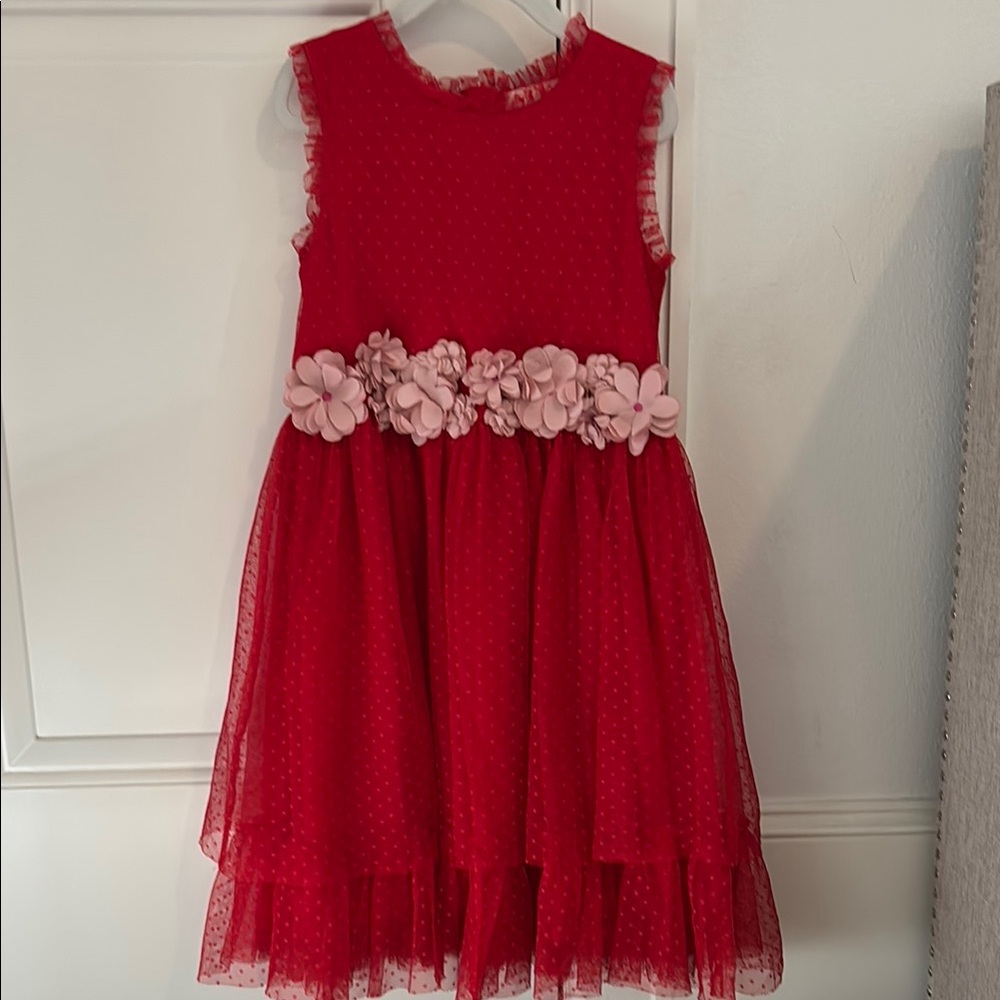 Mini Boden Red Ruffled Tiered Sundress